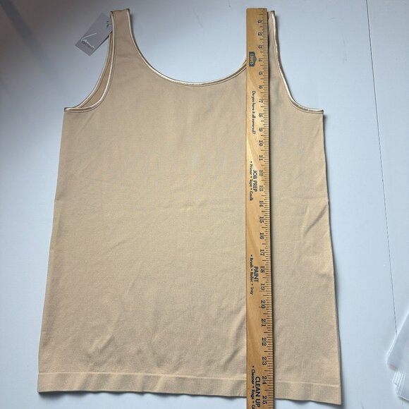 Lane Bryant Womens Beige Tank Top Size 14/16 Nylon & Spandex Blend Scoop Neck Sl - Picture 6 of 7